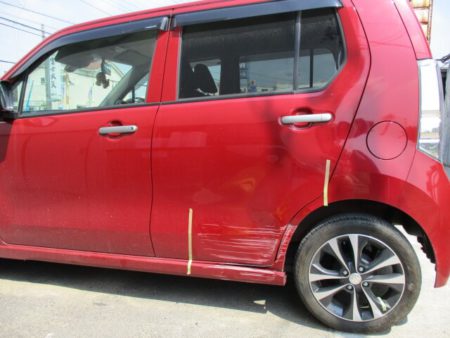 幸手市のキズ 凹みの鈑金修理はおまかせ下さい スズキ ワゴンr 鈑金塗装修理事例